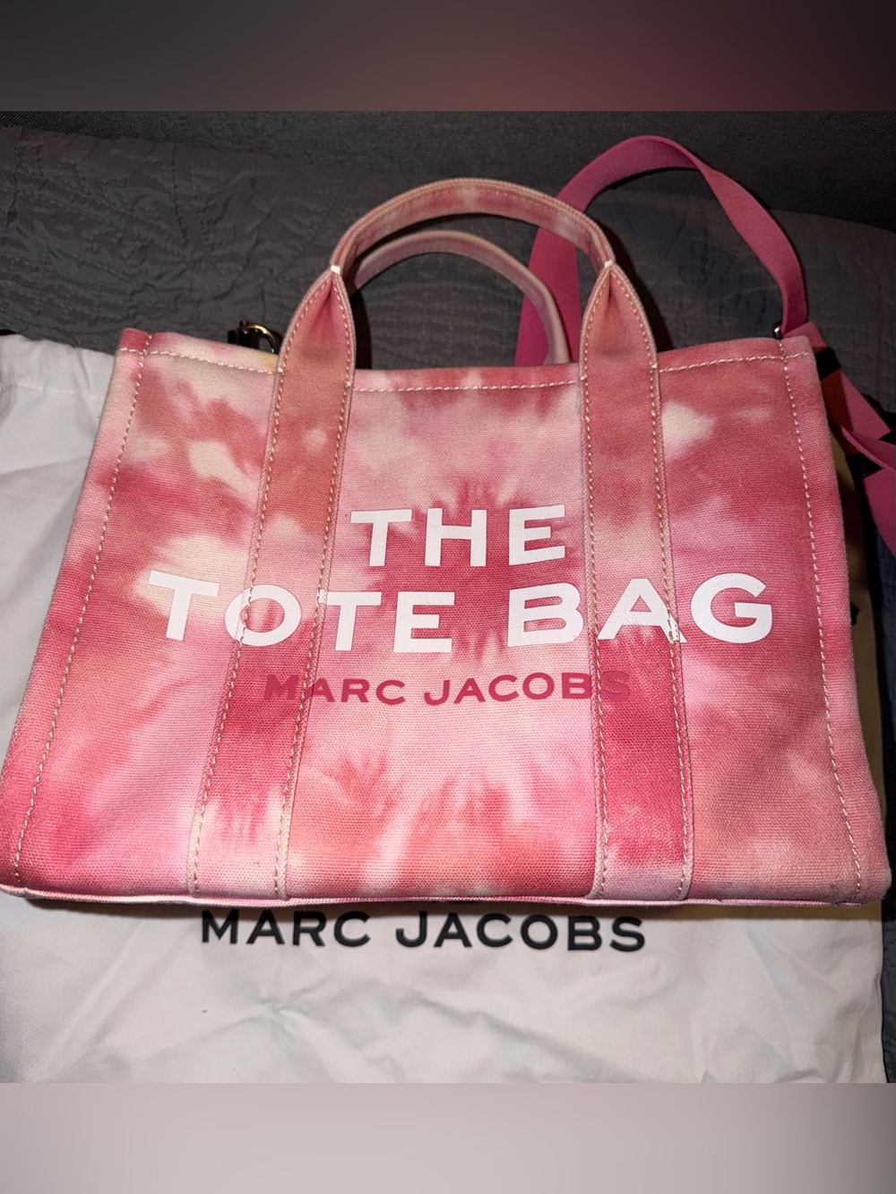 Marc Jacobs Pink Tie-Dye Canvas Tote Bag